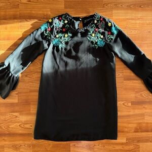 Zara Black Floral Mini Dress 🌸
